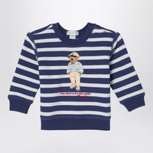  Polo Ralph Lauren White/navy blue striped sweatshirt with print