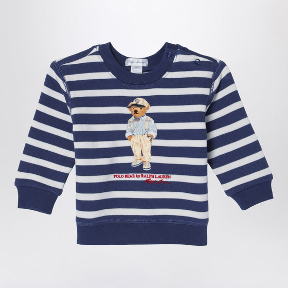 Polo Ralph Lauren White/navy blue striped sweatshirt with print