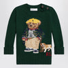 Polo Ralph Lauren Moss green cotton Polo Bear sweater