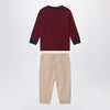 Polo Ralph Lauren Two-piece Polo Bear set in burgundy/beige