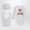 Polo Ralph Lauren Three-piece Polo Bear cotton set in white