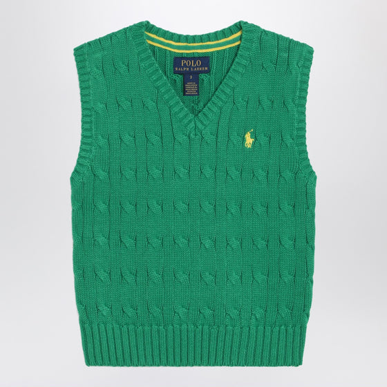 Polo Ralph Lauren Green cable-knit cotton vest