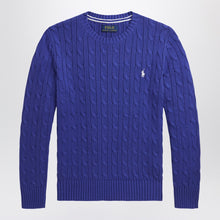  Polo Ralph Lauren Bright blue crew neck sweater with braids