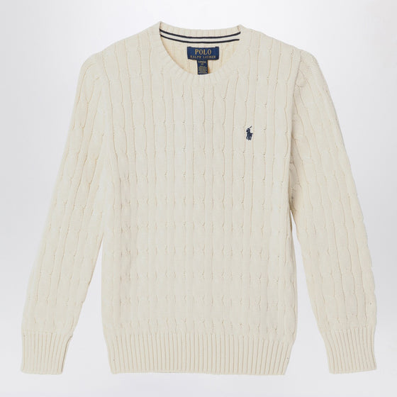 Polo Ralph Lauren Cream cable-knit crewneck sweater