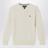 Polo Ralph Lauren Cream cable-knit crewneck sweater