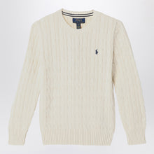  Polo Ralph Lauren Cream cable-knit crewneck sweater