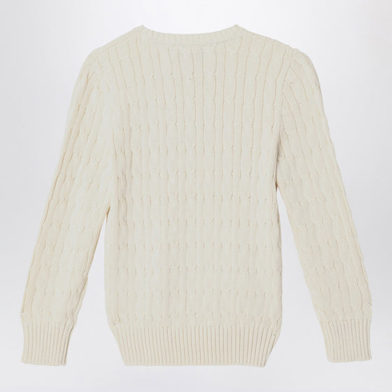 Polo Ralph Lauren Cream cable-knit crewneck sweater
