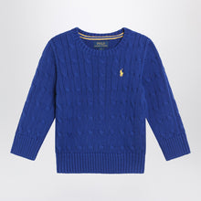  Polo Ralph Lauren Bright blue cable-knit crewneck sweater