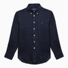 Polo Ralph Lauren Navy blue linen button-down shirt