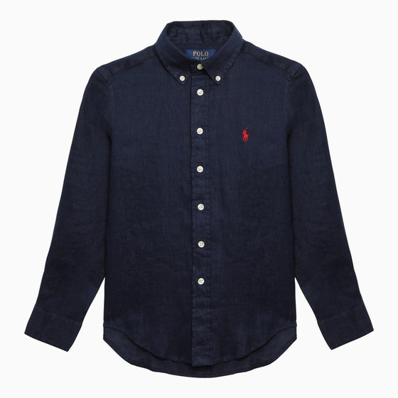 Polo Ralph Lauren Navy blue linen button-down shirt