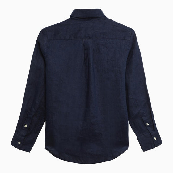 Polo Ralph Lauren Navy blue linen button-down shirt