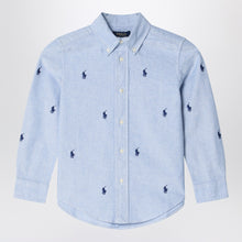  Polo Ralph Lauren Light blue button-down shirt with logos