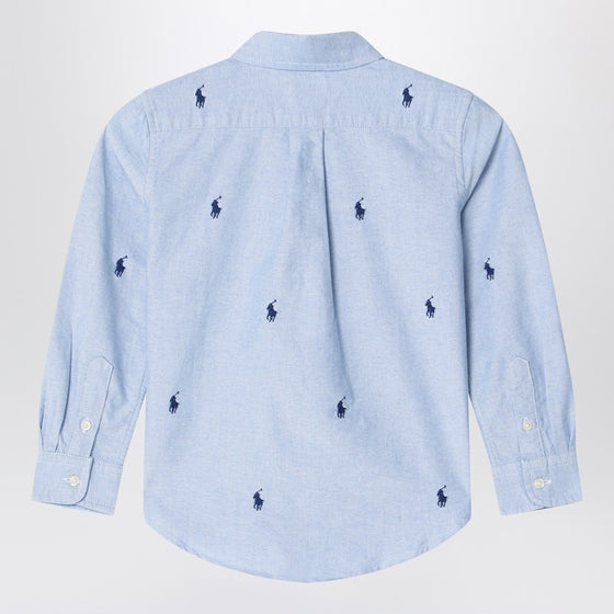 Polo Ralph Lauren Light blue button-down shirt with logos
