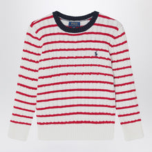  Polo Ralph Lauren White/red striped cable-knit jumper