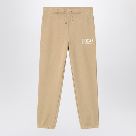Polo Ralph Lauren Beige cotton jogging trousers with logo