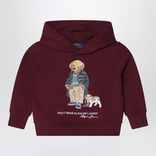  Polo Ralph Lauren Bordeaux cotton Polo Bear sweatshirt