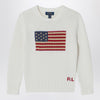 Polo Ralph Lauren White sweater with flag intarsia