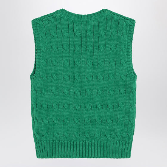 Polo Ralph Lauren Green cable-knit cotton vest