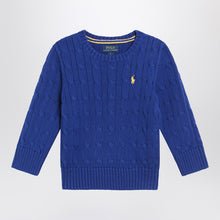  Polo Ralph Lauren Bright blue cable-knit crewneck sweater
