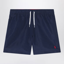  Polo Ralph Lauren Boxer navy blue swim trunks with logo