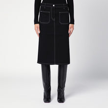  Courreges Courrèges Black denim midi skirt