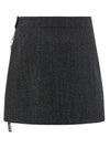 Courreges Zipped Caviar Mini Skirt