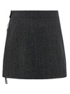 Courreges Zipped Caviar Mini Skirt