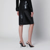 Courreges Courrèges Knee-length lined vinyl skirt in black