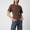 Courreges Courrèges Brick/black cotton T-shirt with logo