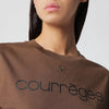 Courreges Courrèges Brick/black cotton T-shirt with logo