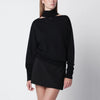 Courreges Courrèges Black merino wool turtleneck sweater