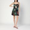 FARM Rio Midnight Macaw Fiesta black mini dress in linen blend