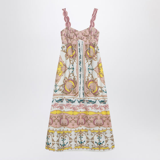 FARM Rio Linen-blend dress with nautical print