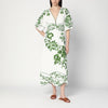 FARM Rio Floral Cascade midi dress white/green