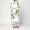 FARM Rio Floral Cascade midi dress white/green