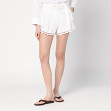  FARM Rio White linen shorts
