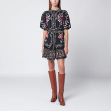  FARM Rio Black Belle Garden mini dress with belt