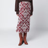FARM Rio Bordeaux jacquard midi skirt