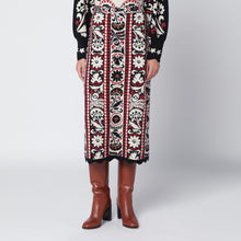  FARM Rio Ivory striped skirt with tapestry