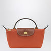 Longchamp Le Pliage Original brick-coloured clutch bag