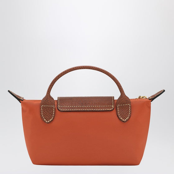 Longchamp Le Pliage Original brick-coloured clutch bag