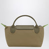 Longchamp Le Pliage Green Artichoke coloured clutch bag