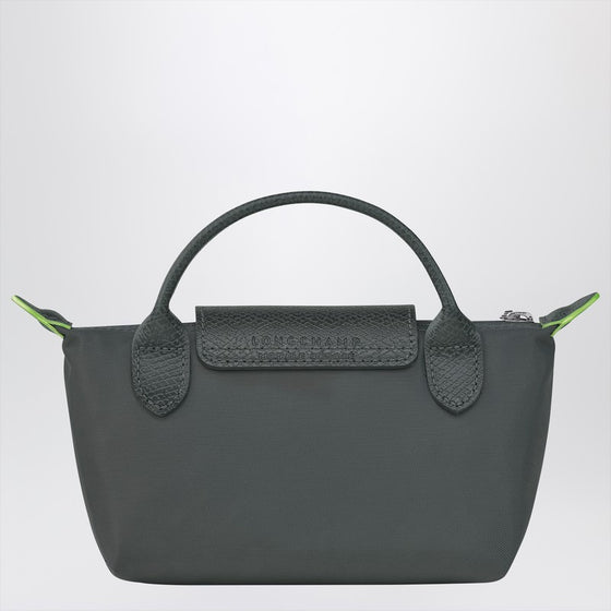 Longchamp Le Pliage Green Graphite coloured clutch bag