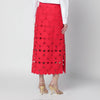 FARM Rio Red linen Hearts skirt
