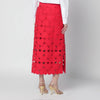 FARM Rio Red linen Hearts skirt