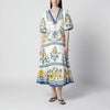 FARM Rio Emily Floral Tapestry drawstring midi dress