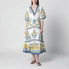 FARM Rio Emily Floral Tapestry drawstring midi dress
