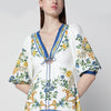 FARM Rio Emily Floral Tapestry drawstring midi dress
