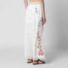 FARM Rio Linen-blend trousers with floral embroidery