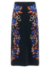 Farm Rio Bow Garden Knit Intarsia Skirt